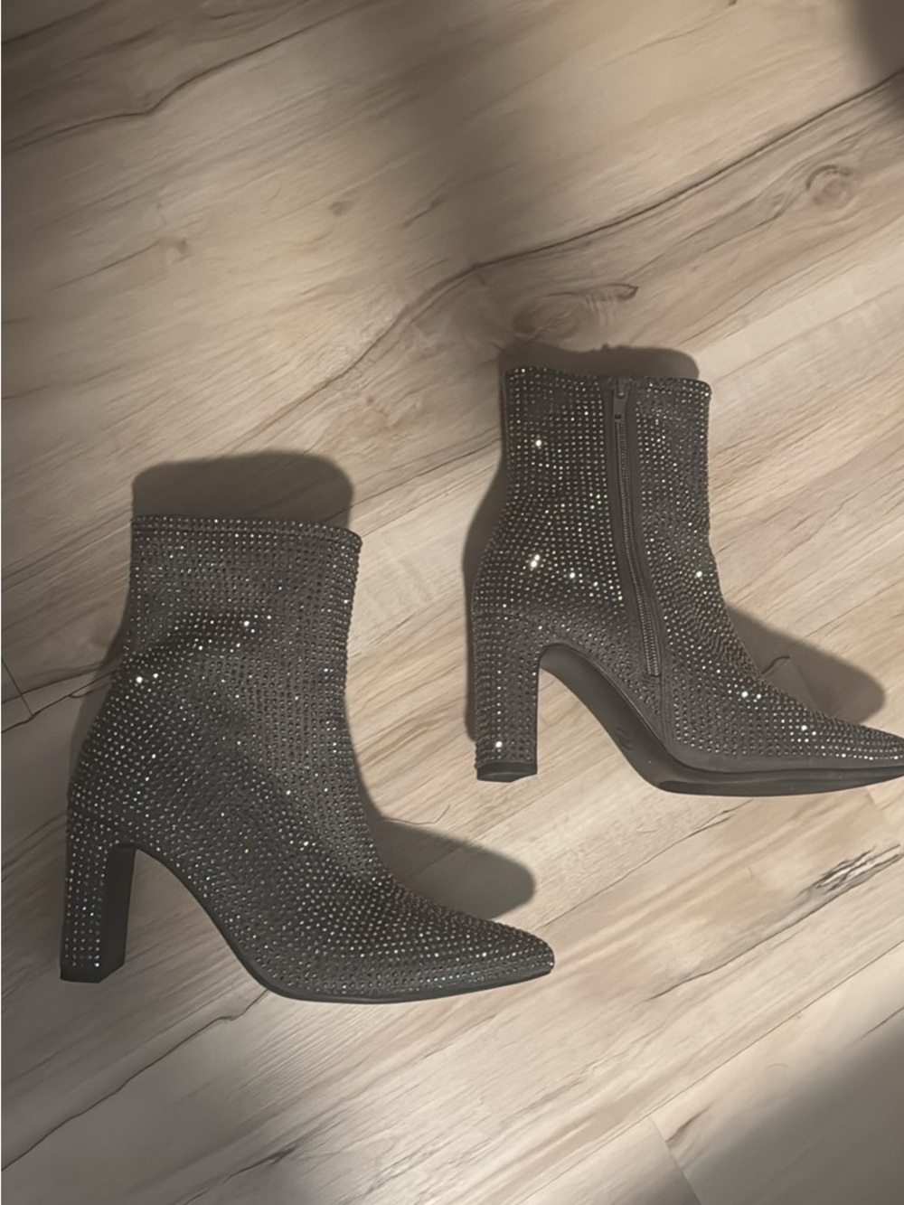 Women’s Rhinestone Ankle Booties - Sparkling!